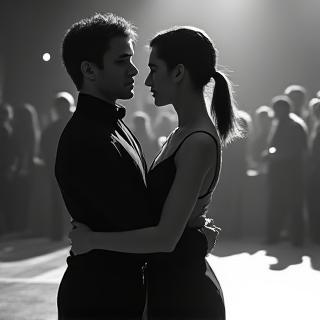 Couple practicing waltz