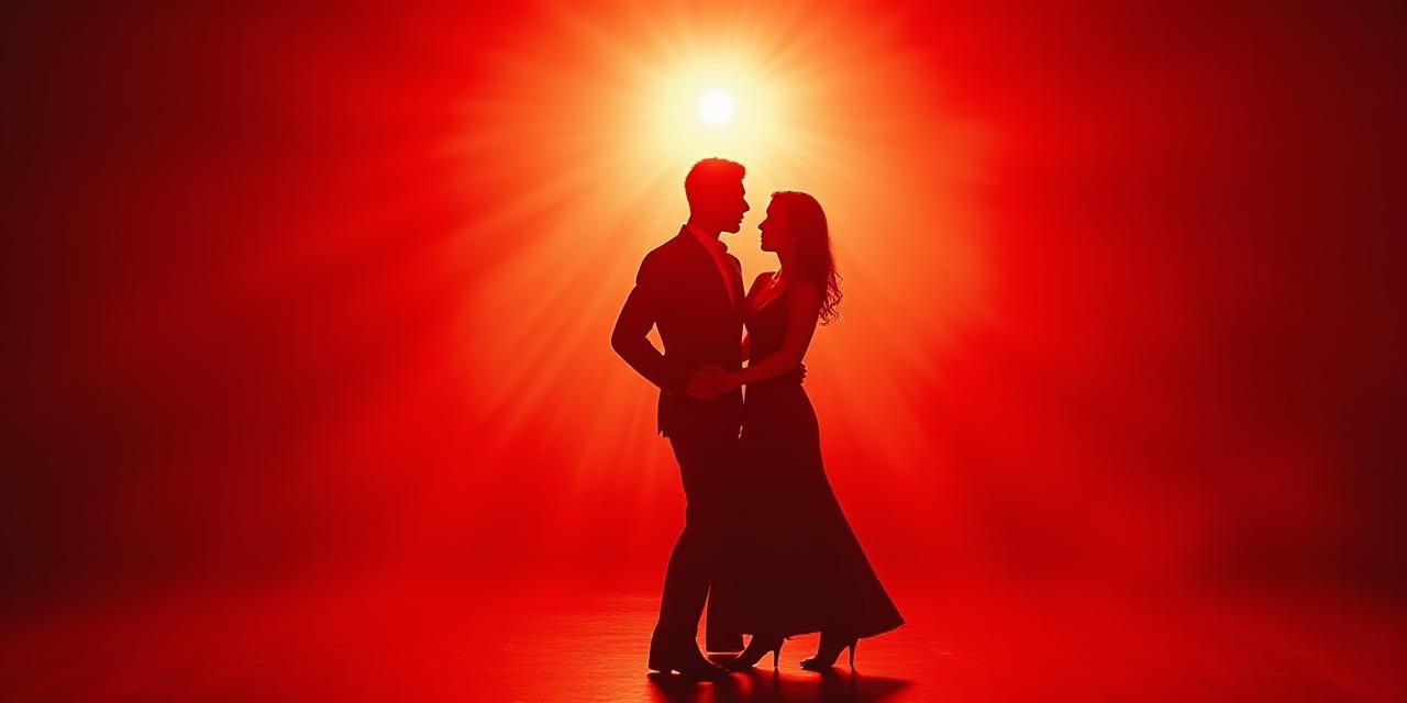 Abstract ballroom dancing silhouette