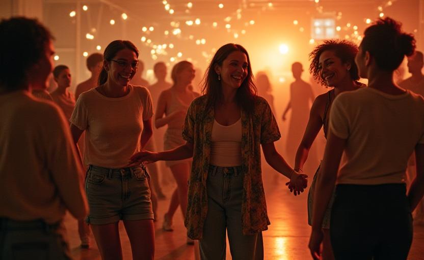 Social ballroom dance party atmosphere